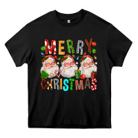 Black Merry christmas santa Heavy Core Tee - FaDigitalArtStudio