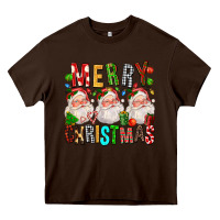 Chocolate Brown Merry christmas santa Heavy Core Tee - FaDigitalArtStudio