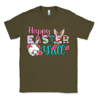 Army Green Happy Easter Y'all Classic Tee - BundleAndBundleShop