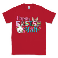Red Happy Easter Y'all Classic Tee - BundleAndBundleShop