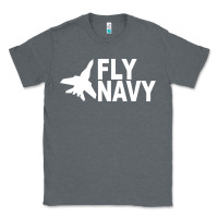Charcoal Heather fly navy Classic Tee - DesigneFamous