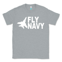 Heather Grey fly navy Classic Tee - DesigneFamous