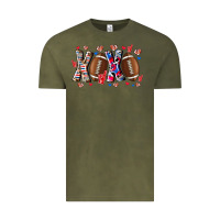 Vintage Olive Xox Football Vintage Tee - CowhideDigitalArt