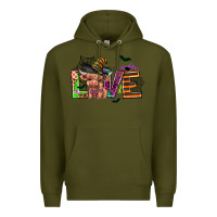 Army Green love halloween heifer Premium Hoodie - AdoDesignShop