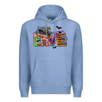 Colony Blue love halloween heifer Premium Hoodie - AdoDesignShop