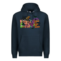Navy love halloween heifer Premium Hoodie - AdoDesignShop