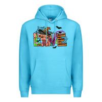 Ocean Blue love halloween heifer Premium Hoodie - AdoDesignShop