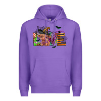 Purple love halloween heifer Premium Hoodie - AdoDesignShop