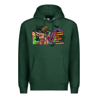 Sports Green love halloween heifer Premium Hoodie - AdoDesignShop