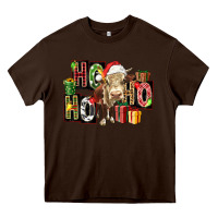 Chocolate Brown ho ho ho heifer Heavy Core Tee - FaDigitalArtStudio