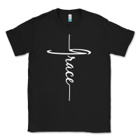 Black grace   christian faith cross script baptism gift Classic Tee - DesigneFamous