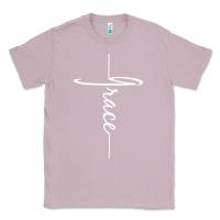 Lilac grace   christian faith cross script baptism gift Classic Tee - DesigneFamous
