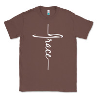 Chestnut grace   christian faith cross script baptism gift Classic Tee - DesigneFamous