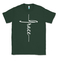 Sports Green grace   christian faith cross script baptism gift Classic Tee - DesigneFamous