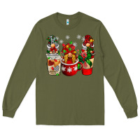 Army Green Christmas coffee gnome Long Sleeve Tee - BarkalooDesign