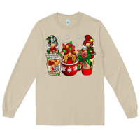 Mushroom Christmas coffee gnome Long Sleeve Tee - BarkalooDesign