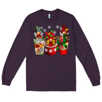 Plum Christmas coffee gnome Long Sleeve Tee - BarkalooDesign