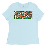 Baby Blue Santa skeleton christmas Ladies Tee - Artiststas