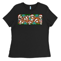 Black Santa skeleton christmas Ladies Tee - Artiststas