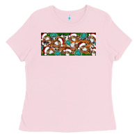 Bubblegum Pink Santa skeleton christmas Ladies Tee - Artiststas