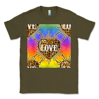 Army Green Pride lgbtq leopard love heart seamless pattern Classic Tee - BundleAndBundleShop