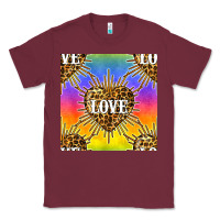 Burgundy Pride lgbtq leopard love heart seamless pattern Classic Tee - BundleAndBundleShop