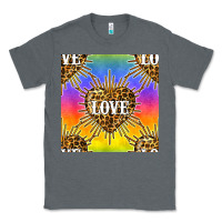 Charcoal Heather Pride lgbtq leopard love heart seamless pattern Classic Tee - BundleAndBundleShop