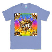Colony Blue Pride lgbtq leopard love heart seamless pattern Classic Tee - BundleAndBundleShop