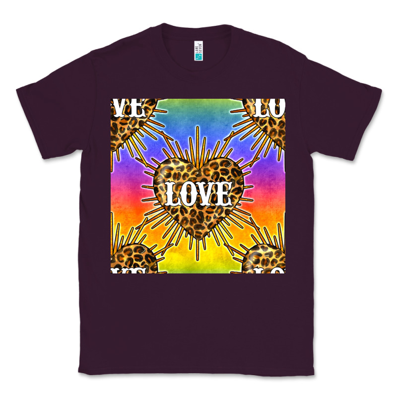 Pride Lgbtq Leopard Love Heart Seamless Pattern Classic Tee by BundleAndBundleShop | Teevron