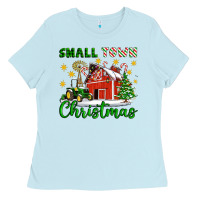 Baby Blue Small Town Christmas Ladies Tee - Artiststas