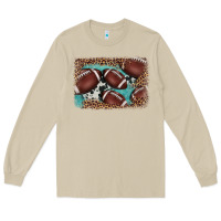 Mushroom American football leopard cowhide turquoise  leather background Long Sleeve Tee - BarkalooDesign