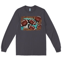Smoke American football leopard cowhide turquoise  leather background Long Sleeve Tee - BarkalooDesign
