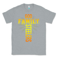 Heather Grey god family steeler shirt father's day gift tee t shirt Classic Tee - DesigneFamous