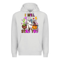 Dove Grey i will stab you nurse Premium Hoodie - AdoDesignShop
