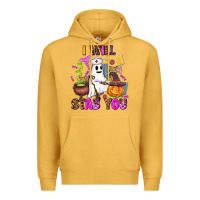 Mustard i will stab you nurse Premium Hoodie - AdoDesignShop