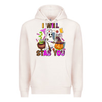 Pale Pink i will stab you nurse Premium Hoodie - AdoDesignShop