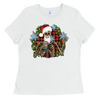 White Santa skeleton christmas Ladies Tee - Artiststas