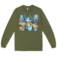 Army Green winter coffee gnome Long Sleeve Tee - BarkalooDesign