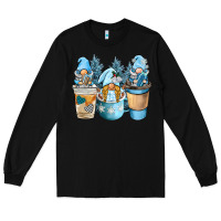 Black winter coffee gnome Long Sleeve Tee - BarkalooDesign