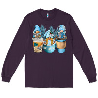 Plum winter coffee gnome Long Sleeve Tee - BarkalooDesign