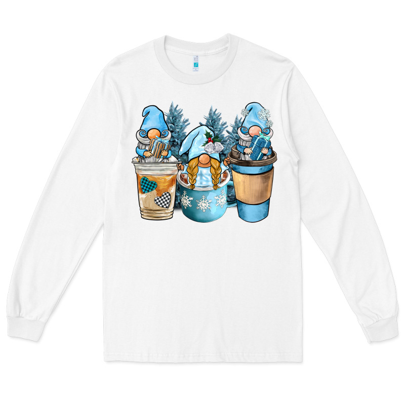 Winter Coffee Gnome Long Sleeve Tee by BarkalooDesign | Teevron