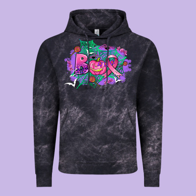 Halloween Boo With Cancer Ribbon Vintage Hoodie Designed By Adodesignshop