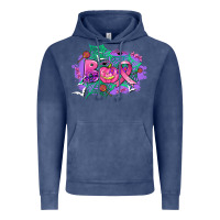 Vintage Denim halloween boo with cancer ribbon Vintage Hoodie - AdoDesignShop