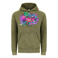 Vintage Olive halloween boo with cancer ribbon Vintage Hoodie - AdoDesignShop