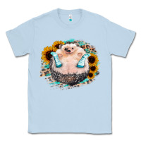 Dusty Blue Sunflower Leopard Hedgehog Classic Tee - Jasminsmagicworld