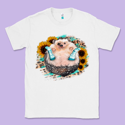 Sunflower Leopard Hedgehog Classic Tee Designed By Jasminsmagicworld