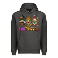 Charcoal Heather happy hallothanksmas gnomes Premium Hoodie - AdoDesignShop