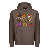 Coffee happy hallothanksmas gnomes Premium Hoodie - AdoDesignShop