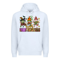 White happy hallothanksmas gnomes Premium Hoodie - AdoDesignShop