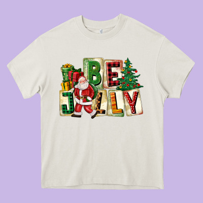 Be Jolly Santa Christmas Heavy Core Tee Designed By Fadigitalartstudio